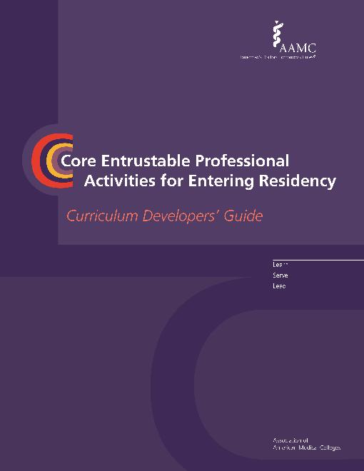 The Core Entrustable Professional Activities For