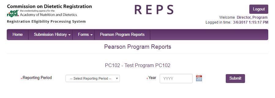 Pearson Program Reports Your programs examination reports can now be viewed in REPS.