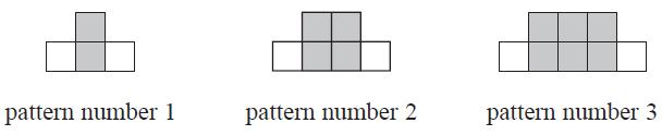 5. Here is a sequence of patterns made from grey squares and white squares. (a) In the space below, draw pattern number 4.