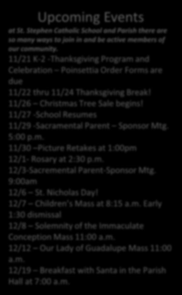 The SSCS Crew Upcoming Events at St.