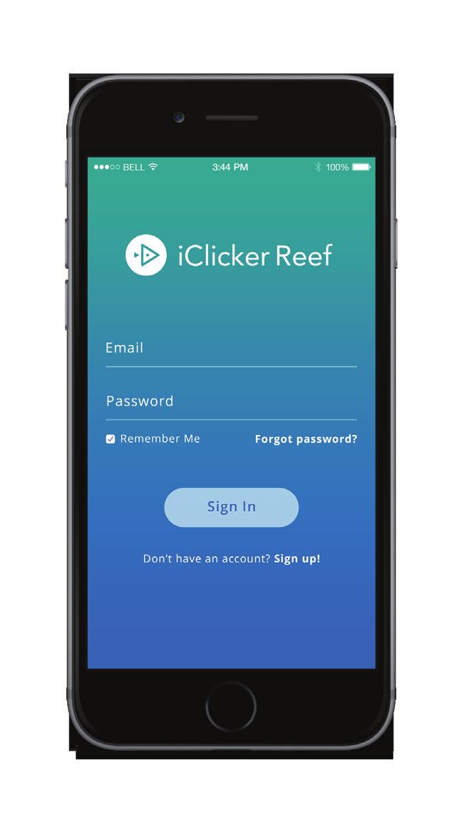 When you create an iclicker Cloud instructor account, an iclicker Reef student account is automatically created with the same credentials.
