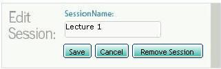 2. Editing a Session: This feature allows you to edit session titles or delete sessions. 1. Locate and click on the underlined session title. An Edit Session pop-up window will appear. 2.