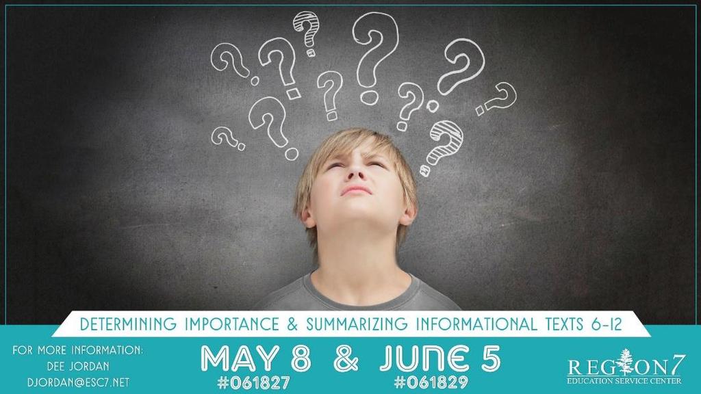 Title 061829 Determining Importance and Summarizing Informational Texts, 6-12 061832 Determining Importance and Summarizing Informational Texts, 3-5 Date of Description 06/05/17 Do your students
