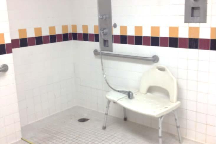 De Anza College 200F Pool Tile and Plaster Replacement The ADA Shower Upgrades project renovates the ADA shower stalls in the PE6 building for the students and faculty to meet new