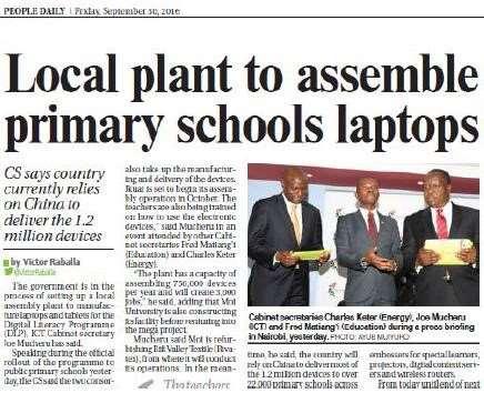 Local Assembly JKUAT Assembly 4,500 LDD SKDs assembled in Kenya