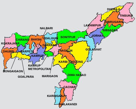 ASSAM STATE PROFILE Assam, the gateway to North East India, is the largest state in the North East with a geographical area of 78438 sq.km. The state has 33 districts, 67 Sub-Divisions, 219 blocks.
