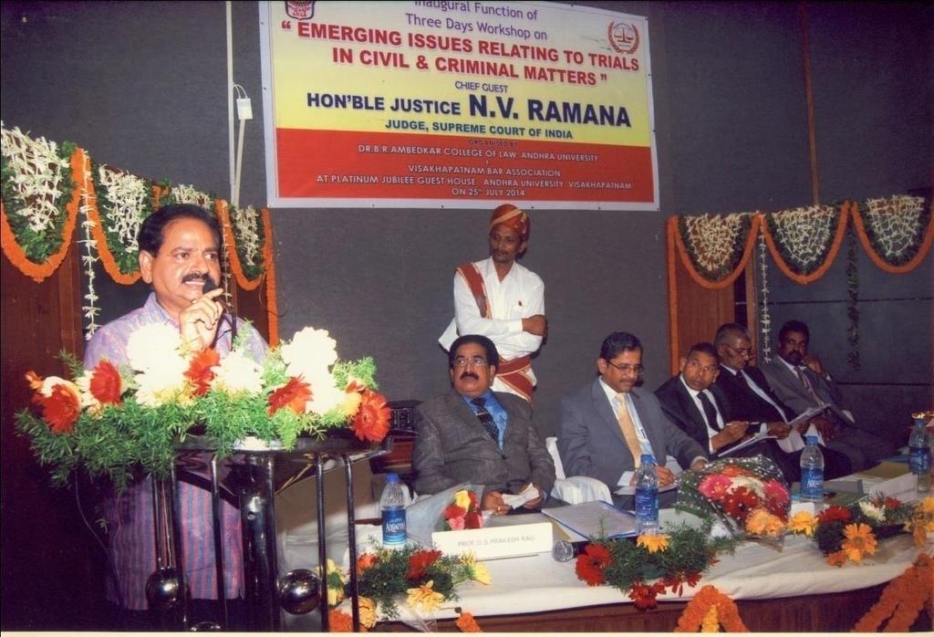 A.Prasanna Kumar, Prof. Y.Satyanarayana, Vice Chancellor, DSNLU, Visakhapatnam and Prof. B.