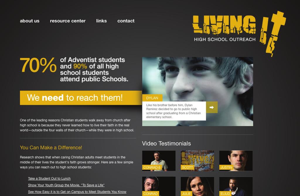 Quick Start Guide for Public High School Ministry 7 Resources Living it: High School Outreach Website The main resource for public high school ministry is found at: www.livingiths.org.