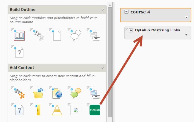 Page 25 5. From Add Content drag the Pearson item to the new Module. 6. The Content Selector page opens.