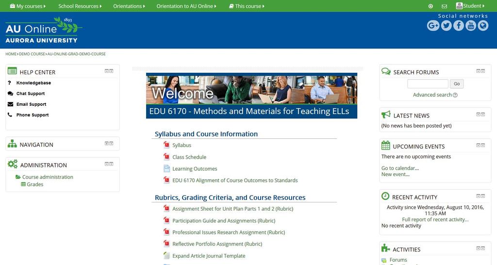 Inside an Online Course Introduction Now that you can log in to Moodle, you ll be able to access your online courses.