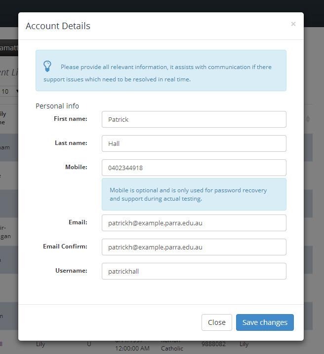 Your Account - changing your personal details The YOUR ACCOUNT pull down menu - located at the top right corner of the page - gives you a number of options for changing your user details including