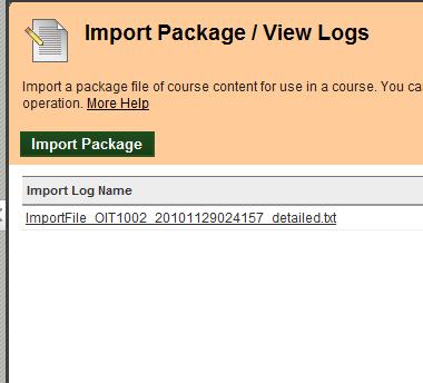 Choose Import package/ View Log 3. Click on Import Package 4.
