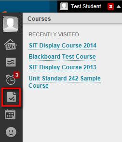 The other way is clicking on the arrow on the top right hand side of the Blackboard screen beside your name.