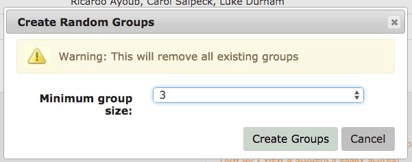 From the Find a Student page, click the Groups tab on the left side of the page. 2. Click the Randomize button. 3.