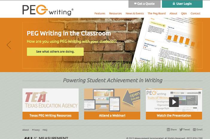 GETTING STUDENTS STARTED WITH PEG WRITING Getting Students Started with PEG Writing Student Login