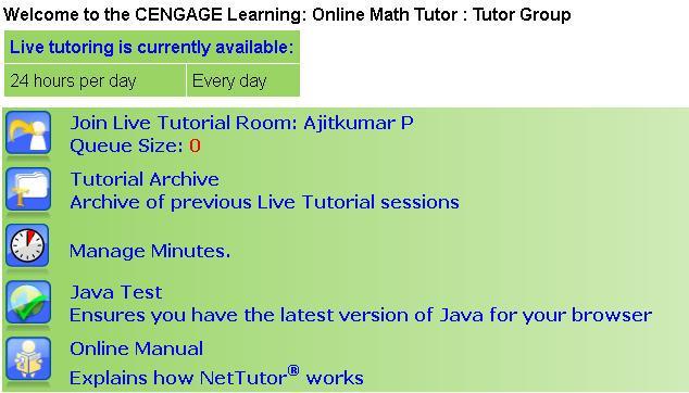If you would like online live tutoring help you can access it with