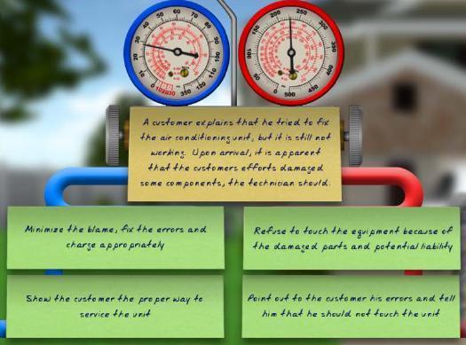 You will see when you get questions right, the Blue Manometer gauge will register the correct answer. When you get something wrong, you will get the Red Manometer gauge smoking.