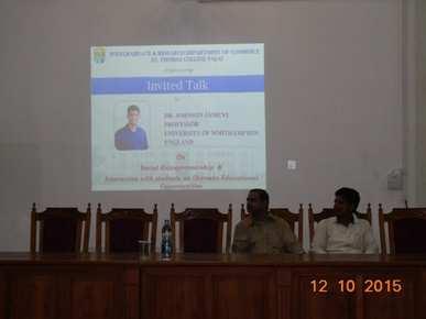 talks by eminent speakers and researchers of academic excellence. The first invited talk was conducted on 12 October 2015.