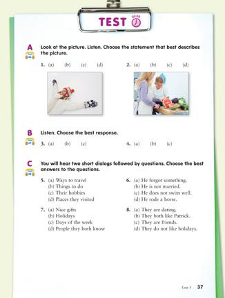 Students who need additional support for these writing activities can refer to the sample responses presented in the answer keys of these books. Test (10 min.