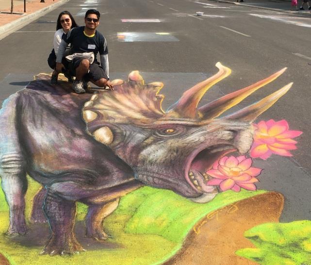 Joel Yau San Rafael, California Joel discovered street painting in 1996, and has since participated in and been featured at many street painting events across Canada, China, France, Germany, Hong