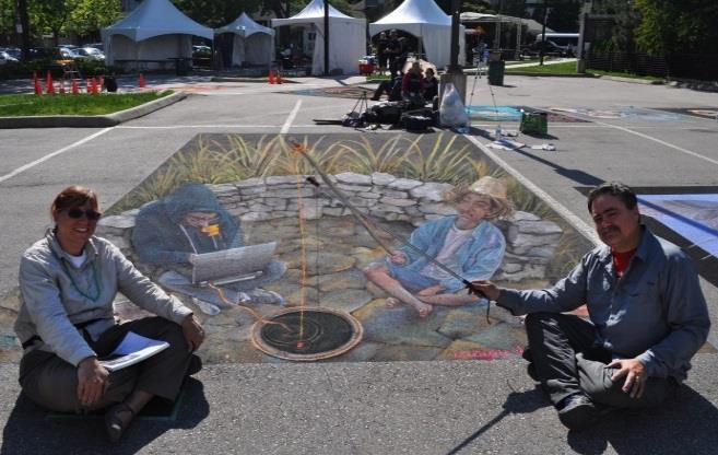 Wayne & Cheryl Renshaw Santa Clara, California As a husband and wife street painting team, their painting adventure began back in 2000, and in the years since their different skills and preferences