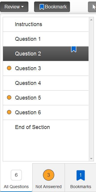 What s New Reviewing Items The Flag tool in the TestNav 8 platform has been updated to a Bookmark tool. Students may bookmark items they would like to return to and review later.