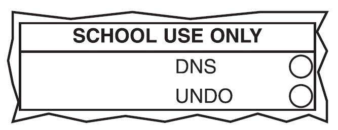 Defective Materials, DNS and UNDO Bubbles If a student discovers that a document is defective during testing, the student must be given a replacement book and must, under close supervision,