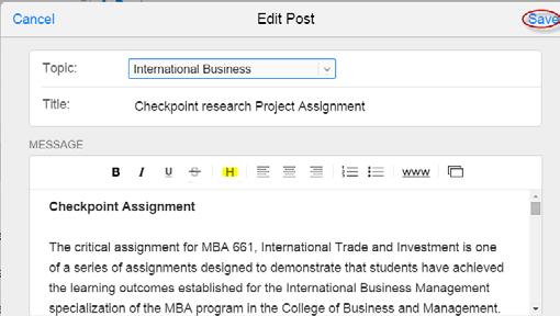 CREATE A NEW POST WITHOUT AN ASSIGNMENT 1. Select the topic to attach the post from the sidebar. Press the Add button + at the top right to add a new post.