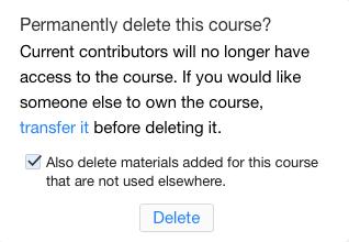 FIGURE 126 COMPLETE COURSE TRANSFER DELETE A COURSE When you delete a course, the deletion is permanent and may not be