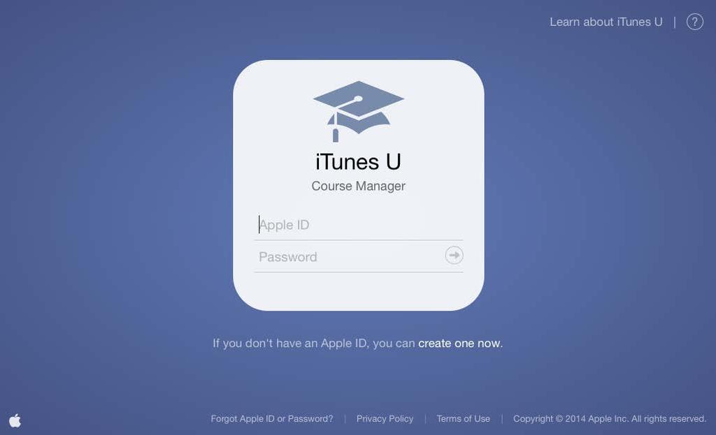 ACCESSING THE ITUNES U COURSE MANAGER 1. Open a browser and go to: https://itunesu.itunes.apple.com/coursemanager/.