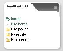 The following default presence indicators are available: Online and Offline Navigation Block As shown in the Figure, the Navigation block allows you to