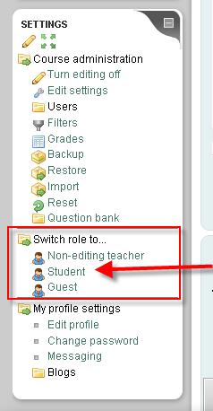 In the left column, you will see the Settings block, which contains a Course administration settings.