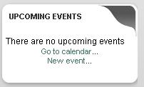 Upcoming Events The Upcoming Events block displays events that you have created in the calendar on the course homepage, alerting students across all courses they are enrolled in of