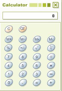 Calculator Click on this button to open the online calculator. Click on the X to close the calculator. Click on this part of the calculator to drag it around the screen.
