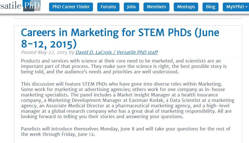 Navigating the Blog Tab Click on the Blog tab to see the latest news related to Versatile PhD.