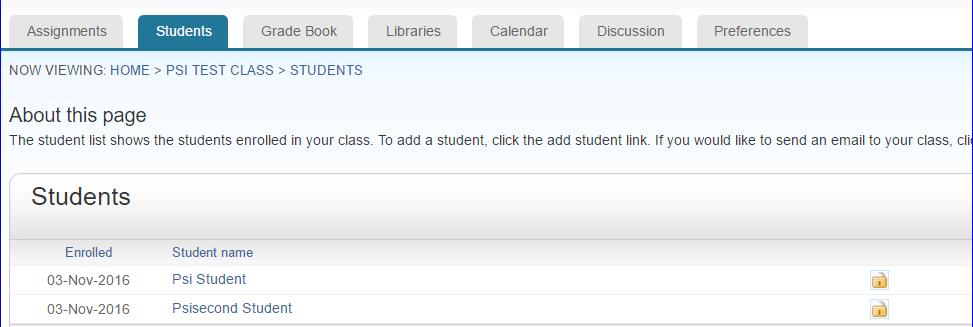 Adding Students Alternately, you can enroll students by importing a