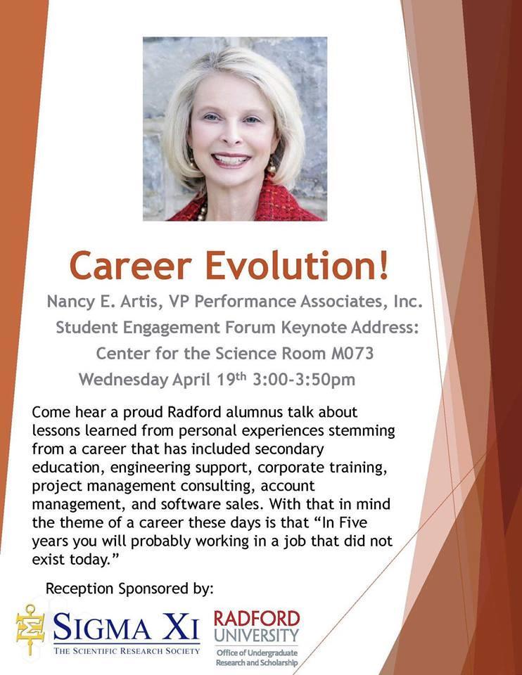 CSAT STUDENTS, FACULTY, AND ALUMNA TO BE FEATURED IN CAMPUS FORUM The Radford University Student Engagement Forum is coming up this week with outstanding presentations from students across the seven