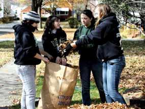 Students are encouraged to volunteer in the community, in their