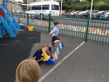 Moving and handling: children show good control and co-ordination in large and small movements. Children move confidently in a range of ways, safely negotiating space.