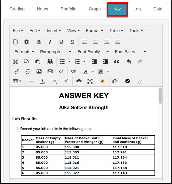 Answer Key On the right, you can display the Answer Key