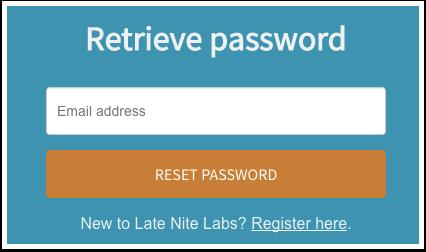 registered email and click Reset Password.