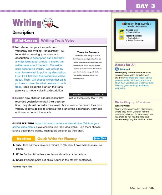 Students will practice using the writing trait in response to the prompt they have been drafting this week.