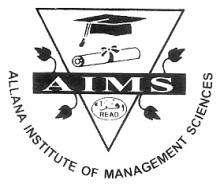 Registration Form: MCES s Allana Institute of Management Sciences, Pune Gate no. 2, Azam Campus, 2390-B, K. B. Hidayatullah Road, Camp, Pune-1 Ph.No. (020)26440491, Fax:(020)26449824 www.aimspune.