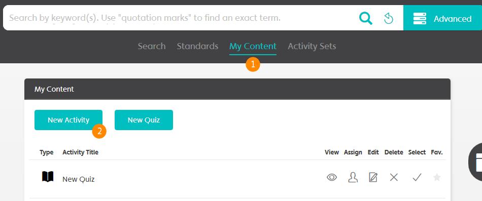 User Guide Add Your Own Content 14 Add Your Own Content Create Activities Activities you create function like Active Classroom s prebuilt activities, except they do not have assessments.