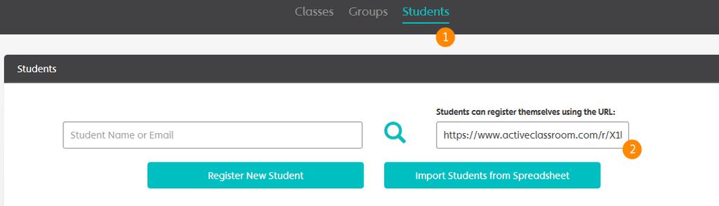 You can create empty classes and then let students register themselves. 1. Click the New Student Class button [1]. 2.
