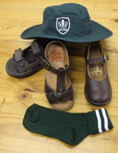 Sandals OR Black Velcro Bata Toughee Takkies HPS Sunhat Green or Red Grade R School T-Shirt Green