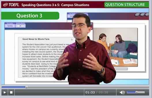Inside the TOEFL Test Video series gives an in-depth look at the Reading, Listening, Speaking and Writing