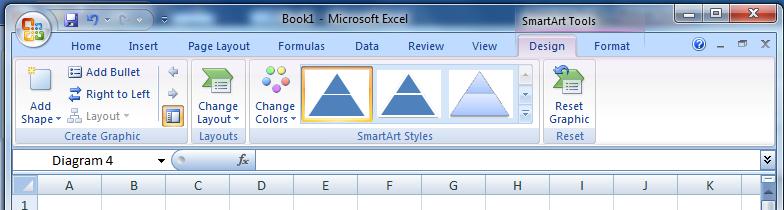 2 When you click on the SmartArt Tools tab, you will open a tab with new features.