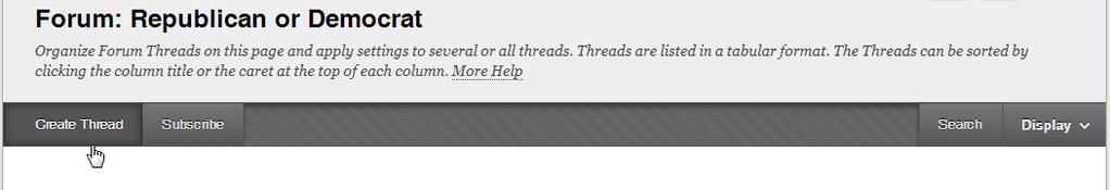 An example of one is displayed below: Creating a Thread on the Discussion Board To