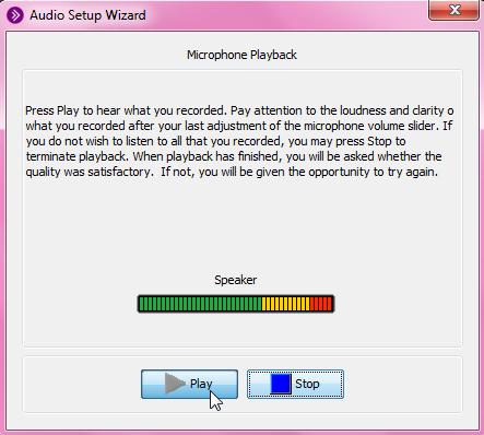 Click Record and talk into your microphone. Press Stop after you are done talking.